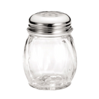 Thumbnail image #1 for TableCraft Products 1260 Cheese Shaker, 6 oz., Swirled Glass Jar, Perforated Stainless Steel Top Case of 36