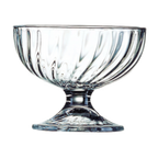 Thumbnail image #1 for Cardinal Desserts By Arcoroc V7429 Footed Optic Swirl Glass Dessert Dish, 7 oz Case of 2 Dozen