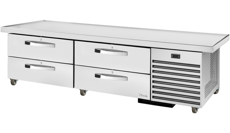 Product image #4 for True Refrigerated Chef Base with 4 Locking Drawers and Side-Mounted Self-Contained Refrigeration