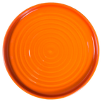 Thumbnail image #1 for Vertex China Elements E-D8-P Porcelain Round Plate, 9", Stacking, Persimmon, Embossed, Polished Foot Case of 2 Dozen