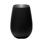 Thumbnail image #1 for Global Tableware Collective Stolzle, Glisten Z3520012EL097 Stemless Wine Glass, 16-1/2 oz., Matte Black & Silver, Crystalline Case of 2 Dozen
