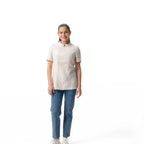 Thumbnail image #1 for Chef Works CES06W-OAT-L Women's Short-Sleeve Chef Coat, Oatmeal, Large, Single-Breasted with Hidden Snap Closure