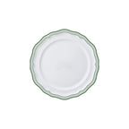 Thumbnail image #1 for Steelite International Folio, Porcelain 62585FP813 6-1/2" Round Porcelain Rim Plate, Scalloped Edge, Adelina Triple Line Green Case of 2 Dozen