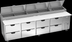 Thumbnail image #5 for Beverage-Air 119-Inch Four-Section Pizza Prep Table with 8 Drawers and Refrigerated Pan Rail