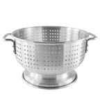 Thumbnail image #1 for CAC China ALCL-12SH 12 qt Aluminum Colander, 15 in Round, Flat Handles, Footed Case of 4