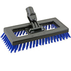 Thumbnail image #1 for AllPoints Foodservice Parts & Supplies 1591189 Swivel Deck Brush Head, 8-7/8 in, Black Plastic Frame, Blue Nylon Bristles