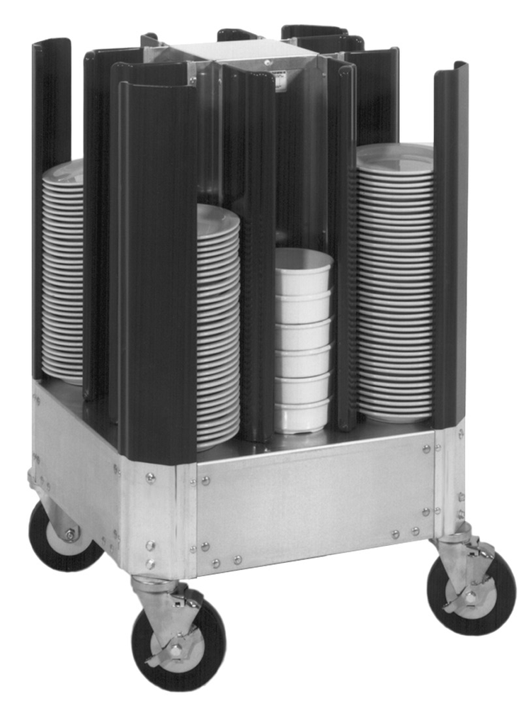 Product image #4 for Cres Cor Aluminum Poker Chip Style Dish Dolly, Non-Adjustable, 8 Columns, 7-1/8-Inch Max Dish Size