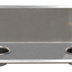 Thumbnail image #1 for Steril-Sil Company E1-2RCS-2V Double-Size Stainless Steel Trash Insert with Two 4-Inch Round Collared Holes for ENC Series Mobile Counters