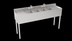 Thumbnail image #5 for Krowne Silver Series Four-Compartment Underbar Sink with Dual Drainboards, 72-Inch Wide