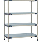 Thumbnail image #1 for Metro MetroMax i MX-2472F-63-S4 4-Tier Solid Polymer Shelving Unit, Stationary Starter, 24"D x 72"W x 63"H