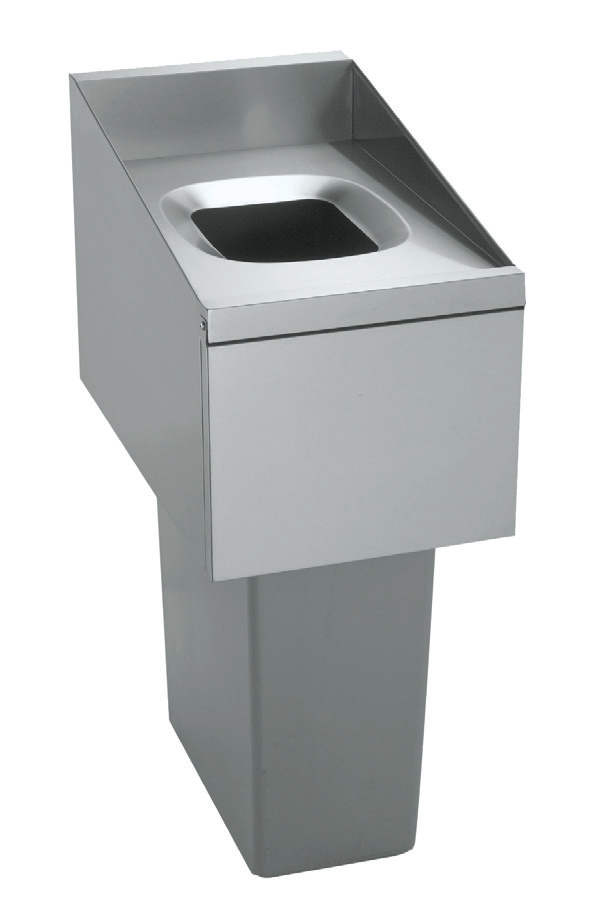 Product image #5 for Krowne Royal Series 12-Inch x 24-Inch Underbar Trash Station, Stainless Steel, No Legs