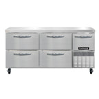 Thumbnail image #2 for Continental Refrigerator RA68N-D 68" Worktop Refrigerator Base, 4 Drawers and 1 Half-Height Door, Stainless Steel Top and Exterior