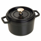 Thumbnail image #1 for Zwilling J.A. Henckels Staub® 1004057 1.5 qt Round Enameled Cast Iron Cocotte with Cover, Black, Induction Ready