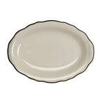 Thumbnail image #1 for Steelite International Homer, Styleline Black HL525847 Black China Oval Platter with Scalloped Edge, 10 x 7.75" Case of 2 Dozen
