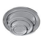 Thumbnail image #1 for Browne USA Foodservice 574181 Oval Stainless Steel Platter, 11-1/2" x 8-1/2", Rolled Edge