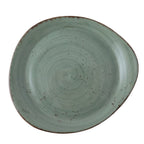 Thumbnail image #1 for Tableware Solutions USA Rustics by Continental 30PEB231-05 Oblong China Plate, Dark Green Pebble, 12 x 11" Case of 12