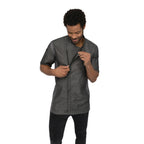 Thumbnail image #2 for Chef Works Delancey CEZ01-BLK-2XL Black Cotton Denim Chef Coat, Short Sleeve, 2XL