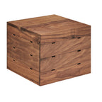 Thumbnail image #1 for Cal-Mil Mid-Century 3628-10-78 Square Walnut Crate Riser, 12"W x 12"D x 10"H, Slotted for Brackets