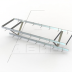 Thumbnail image #1 for AERO Manufacturing CPS-108 Ceiling-Mounted Triple-Bar Stainless Steel Pot Rack, 108"W x 24"D x 16"H, Plated Double-Pronged Hooks