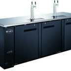 Thumbnail image #1 for SABA SDD-27-90 Three-Section Draft Beer Dispenser, 90-3/8" W, 4 Half-Barrel Capacity, 3 Solid Doors, Black Exterior