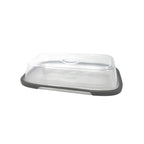 Thumbnail image #1 for G.E.T. LID-CS117-CL . . Clear Polypropylene Rectangular Lid Cover, 12-1/4" x 7-3/4" x 2-3/8"H, with 2" Top Inset Dozen Case of 2 Dozen