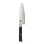 Thumbnail image #1 for Zwilling J.A. Henckels Miyabi 1002001 7-Inch Hollow-Edge Santoku Knife with VG-10 Damascus Blade and Micarta Handle