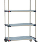 Thumbnail image #1 for Metro MetroMax 4 M4-2448G-80-M4 Mobile Polymer Shelving Unit, 4-Tier, Louvered, 24"D x 48"W x 80"H