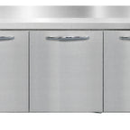 Thumbnail image #2 for Continental Refrigerator SW72NBS Three-Section Worktop Refrigerator, 72" Wide, Stainless Steel Top, 5 1/2" Backsplash