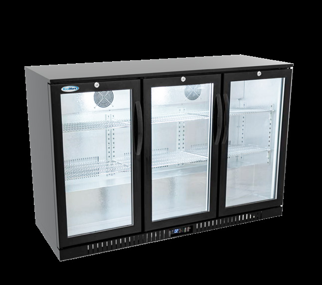 Product image #8 for KoolMore 53-Inch Three-Section Back Bar Refrigerator with 3 Glass Swing Doors, 11.3 Cu. Ft., Black