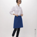 Thumbnail image #1 for Chef Works F28-ROY-0 Half Bistro Apron, Royal Blue, Poly/Cotton, Patch Pocket