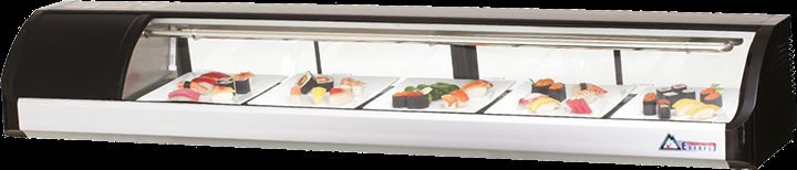 Product image #5 for Everest Refrigeration 71-Inch Countertop Curved-Glass Sushi Case with Left-Mounted Self-Contained Refrigeration