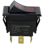 Thumbnail image #1 for AllPoints Foodservice Parts & Supplies 421304 Rocker Fan Switch, Double-Pole Double-Throw, Red Lens with LT