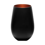 Thumbnail image #1 for Global Tableware Collective Stolzle, Glisten Z3520012EL098 Stemless Wine Glass, 16-1/2 oz., Matte Black & Copper, Crystalline Case of 2 Dozen