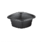Thumbnail image #1 for Dinex Proex DXMW516PBLK Disposable Square Side Dish Container, 16 oz., Microwaveable Polypropylene, Black