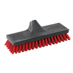 Thumbnail image #1 for Libman Commercial 507 Floor Scrub Brush Head with 10" Scraper, Red Plastic Bristles, 10-1/2" x 3-1/2" Scrubbing Surface Case of 6