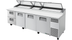 Thumbnail image #5 for True 119-1/4-Inch Pizza Prep Table with 3 Solid Doors, 2 Drawers and Alternate Top, R290 Self-Contained Refrigeration