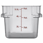 Thumbnail image #1 for Libertyware SFC6 6 Qt Clear Polycarbonate Square Food Container with Handles and Quart/Liter Graduation Markings Case of 24