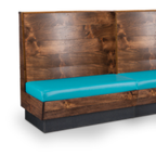 Thumbnail image #1 for JustChair Manufacturing JBSB-WCP-48-GR3 48"H Horizontal Wood-Clad Banquette Booth with 3" Upholstered Seat, Grade 3 Upholstery