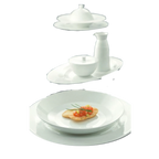 Thumbnail image #2 for Libbey Schonwald, Allure 9120026 Round Porcelain Plate, 10-1/4-Inch, Faceted Design