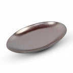 Thumbnail image #1 for Korin Inc PLL-475 Metallic Red Oval China Plate, 7.25"L x 6"W x 1.25"H