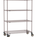 Thumbnail image #1 for Metro Super Erecta SE-3636K4-68-M4 Mobile Wire Shelving Unit, 36"W x 36"D x 68"H, 900 lbs per unit, evenly distributed1" shelf adjustment, (4) wire