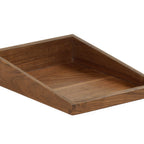 Thumbnail image #2 for Cal-Mil 23442-1012-78 Angled Walnut Tray Box, Acrylic, Hinged Front Door, 10"W x 12"D x 3"H