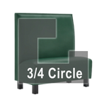 Thumbnail image #1 for ATSMFG ATS AT&S-ATQ-K48-P GR5/COM Single Three-Quarter Circle Booth, Upholstered, Plain Back, 48"W x 90"D x 48"H