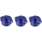 Thumbnail image #2 for Zwilling J.A. Henckels Staub® 1015094 Ceramic Mini Cocotte, 8 oz, 4" Round, Dark Blue, with Lid and Handles