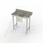 Thumbnail image #1 for AERO Manufacturing 3CS1-1410-11.5LR 1-Compartment Stainless Steel Sink with Left & Right Drainboards, 36"W x 20"D x 40"H
