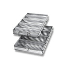 Thumbnail image #1 for Chicago Metallic Bakeware 48514 4-Compartment Crimped Round Bread Pan Set, Aluminized Steel, Silicone-Glazed Case of 2