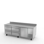 Thumbnail image #1 for Fagor Refrigeration SWR-93-D4 93-Inch 3-Section Stainless Steel Worktop Refrigerator with 1 Door and 4 Drawers