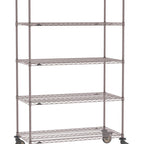 Thumbnail image #1 for Metro Super Erecta SE-2142K4-80-M5 Mobile Wire Shelving Unit, 42"W x 21"D x 80"H, 900 lbs per unit, evenly distributed1" shelf adjustment, (5) wire