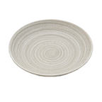 Thumbnail image #1 for Korin Inc Sougetsu PLL-MJ118-339 Gray China Coupe Plate, 9" Round, Brushstroke Swirl Design, 2"H