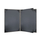 Thumbnail image #2 for Risch Milan MILAN-4V 8.5X11 Hardback Simulated Woven Vinyl Menu Cover, 8-1/2 x 11, Booklet, 4-View, Black Cards Case of 25